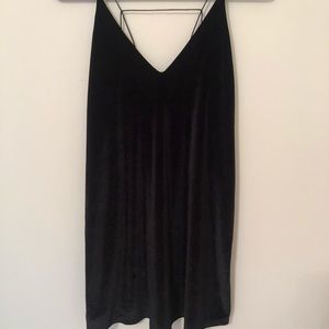 Black velvet slip dress